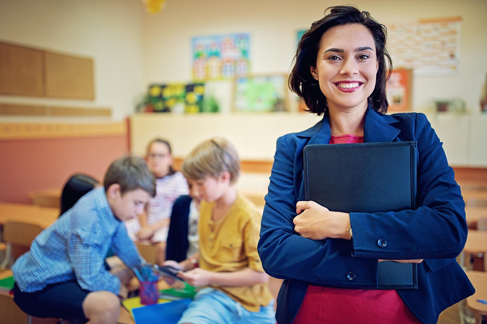 Portrait of teacher in the classroom